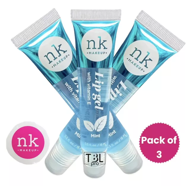 NK Lip Gloss Gel Mint Lipgloss with Vitamin E (Pack of 3)