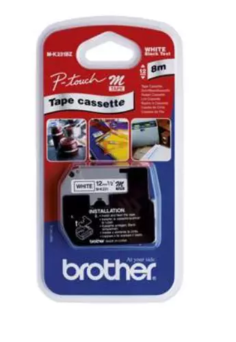 BROTHER MK-231BZ NASTRO NERO / BIANCO MK231BZ - 12mm