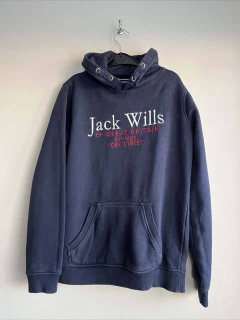 Felpa con cappuccio Jack Wills bambini Batsford con script logo blu navy top 12-13 anni