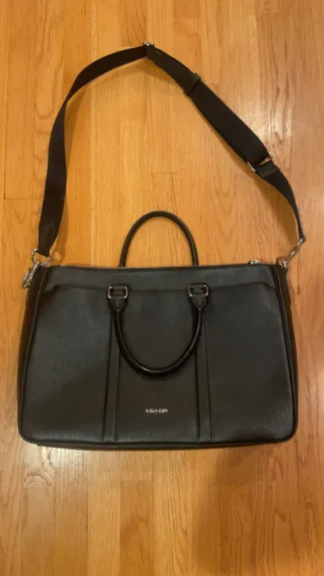 Coach Metropolitan Black Slim Briefcase Handbag Leather Laptop Bag