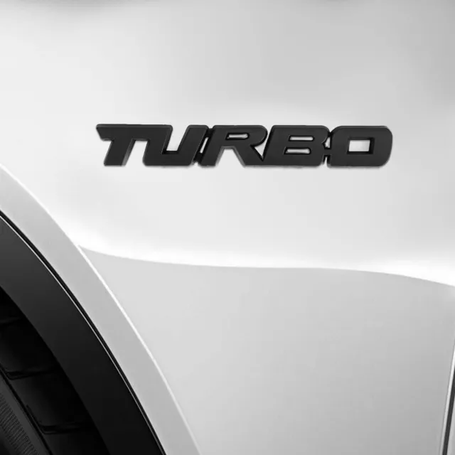 Metal 3D Turbo Logo Autocollant Autocollant Pare-Chocs Décalé Noir