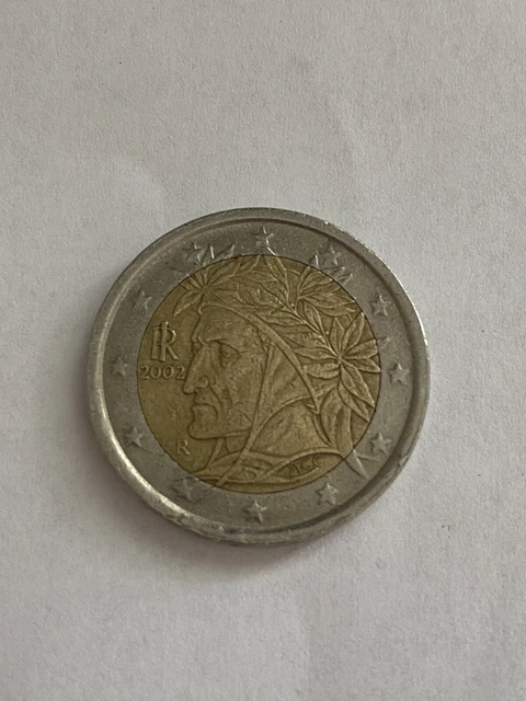 pièce de 2 euros 🇮🇹 Italie rare 2002 dante alighieri.