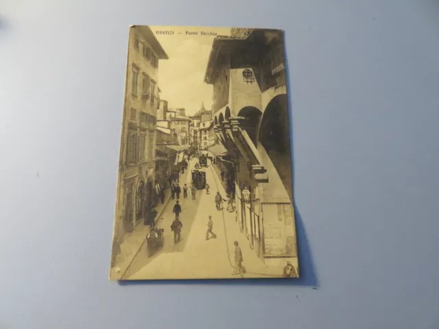 CP Cartolina Epoca FIRENZE Ponte Vecchio Animata Viaggiata 1914