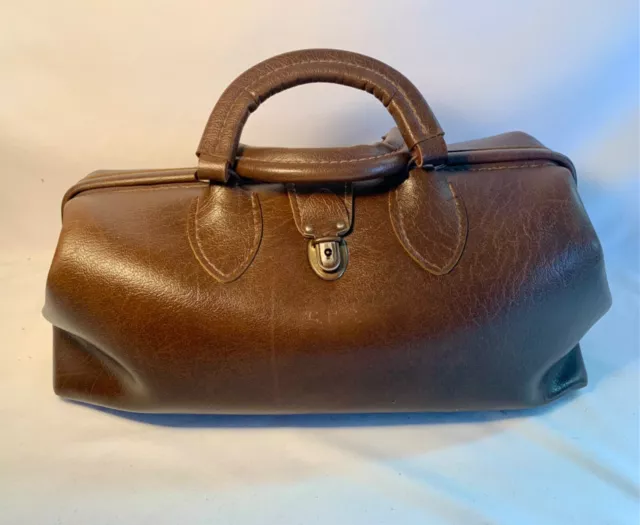 Schell Doctor’s Bag Purse Vintage Brown Leatherette USA