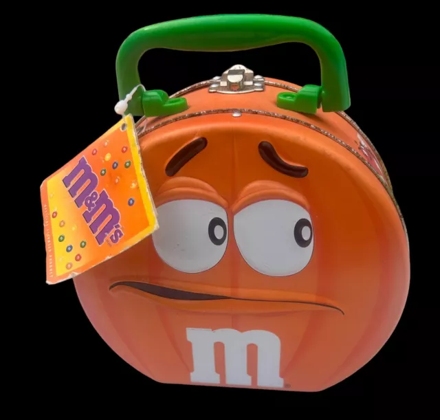 M&M's Orange Pumpkin Halloween Tin Lunchbox 