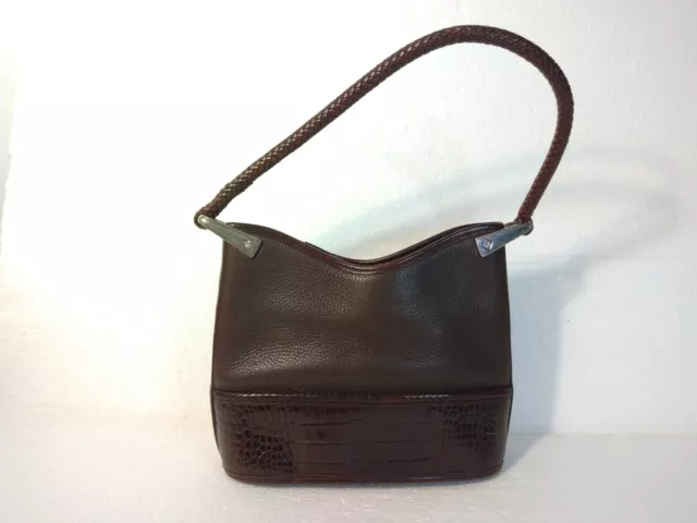 Vintage Brighton Purse  Brown Croc Embossed Leather Shoulder Bag