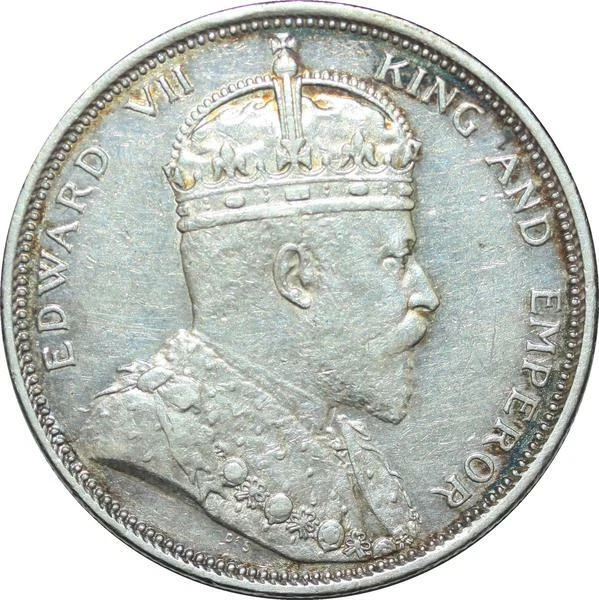 S2117 Rare Scarce MALAYSIA STRAITS SETTLEMENTS Dollar Edward VII 1904B Silver AU