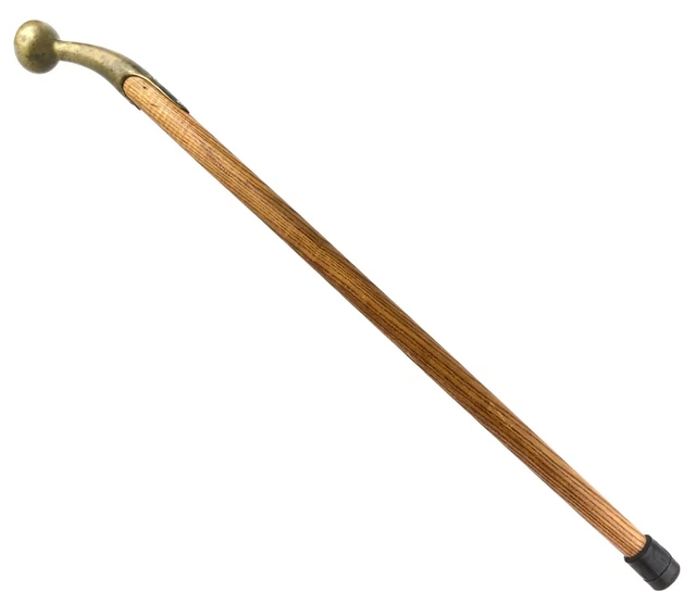 Vintage Oak Walking Stick with Brass Knob End