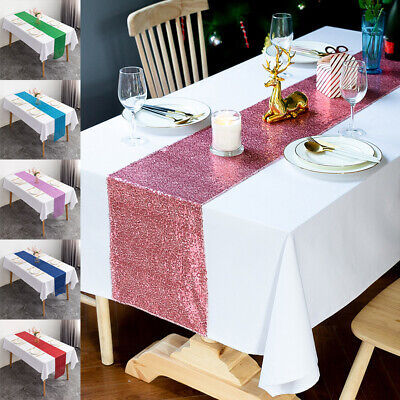 1PC Sequin Table Runner Tablecloth Shiny Bling Placemat Wedding Party Decoration