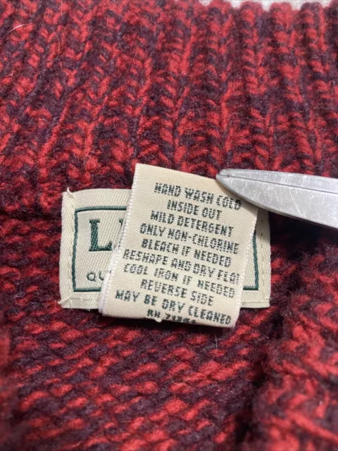 LL BEAN MENS Lambswool Shawl Neck Pullover Sweater Red Size Large Tall ...