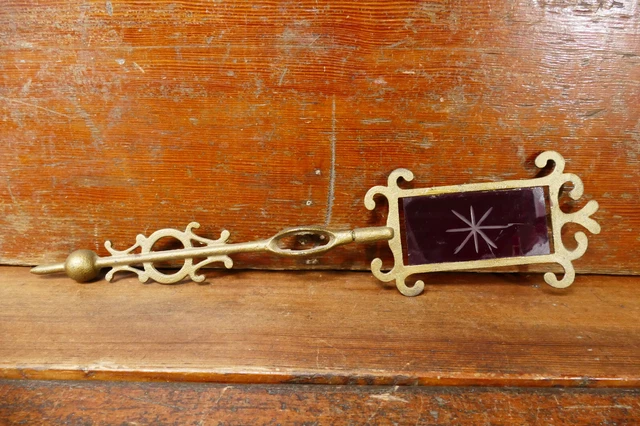 Antique Weathervane Arrow Cast Iron Ruby Stained Glass Etched Star Snowflake