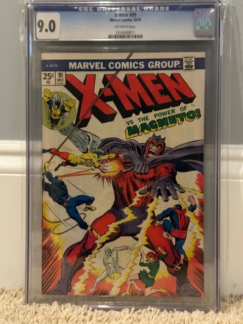 X Men 91  CGC 9.0 X Men Vs The Power of Magneto John Buscema Cover 1974 OFF WP