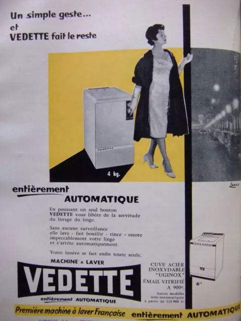 Publicité De Presse 1959 Vedette Machine A Laver Entièrement Automatique