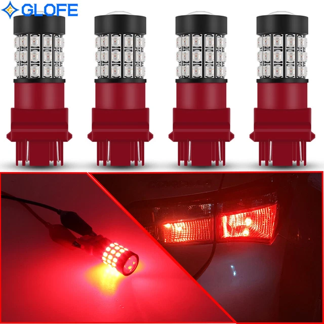 4PCS 3157 LED Strobe Red Brake Stop Tail Parking Light Bulbs For Ford F-150 F150
