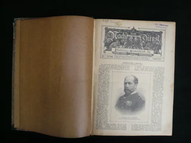 "NACH DEM DIENST" Illustr. Wochenblatt 1898 *52 Hefte KOMPLETT geb.Halbln./cs662