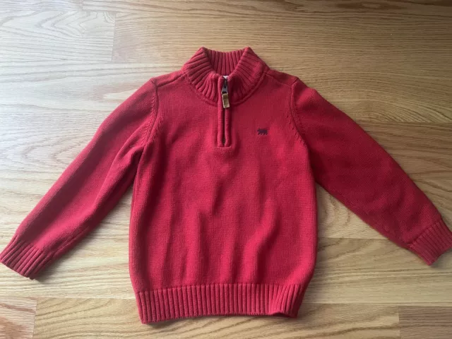 Carter’s Toddler Boy Cable Knit Zip Neck Pullover Red Size 4T Valentines Day