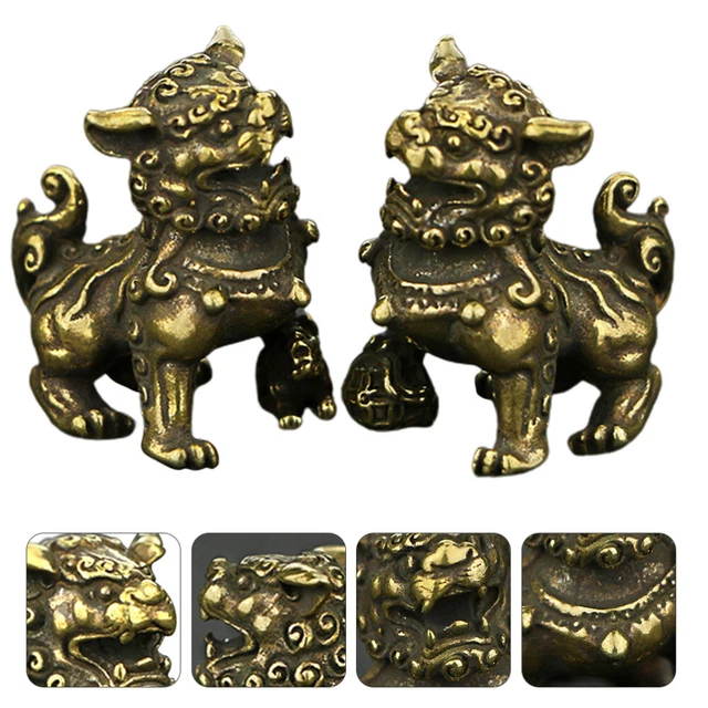 1 par de estatuillas de tigre del zodiaco chino de Kylin