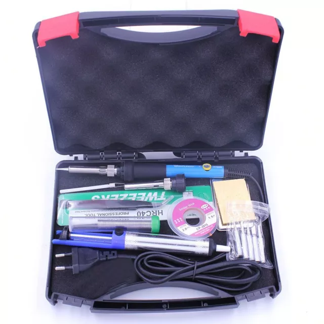 Electric Soldering Iron Kit Eu Plug 60w 220v 110v Desoldering Pump Stand Tweezer