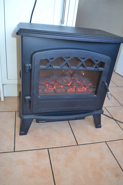 GALLEON FIRES CASTOR Electric Stove - Remote - LED LOG Flame Effect Fire -  Cream £99.99 - PicClick UK