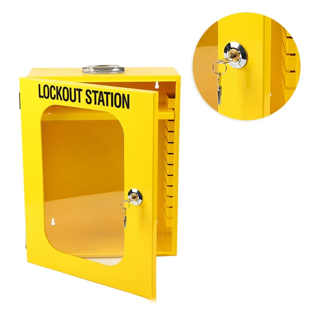 Lockout Tagout Station Wall Mounted Steel Construction Heavy Duty LOTO Box C GF0