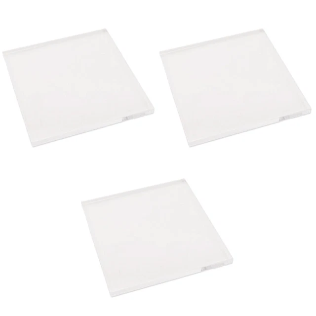 3 PCS Clear Stamping Blocks Seal Block Square Handle Stamping