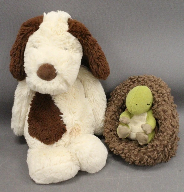 JELLYCAT BASHFUL MUTT Puppy Dog – Medium 12” Brown & Cream Soft