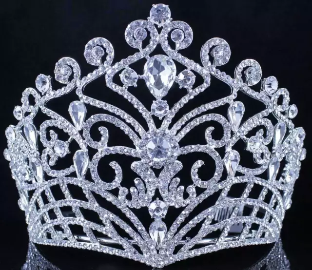 Lush Clear Austrian Crystal Rhinestone Tiara Crown Bridal Prom Pageant T11884 2