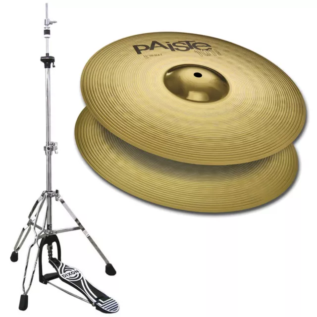 PAISTE 101 Brass 14" Hi Hat Becken + Dixon HiHat Maschine PSH9270