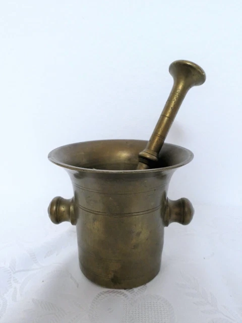 Antiker Mörser mit Pistil, Bronze, 3 kg