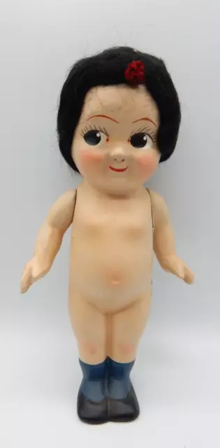 VTG 1930s 10" Carnival Kewpie/BETTY BOOP Style Big Eyed Composition Doll -TF438