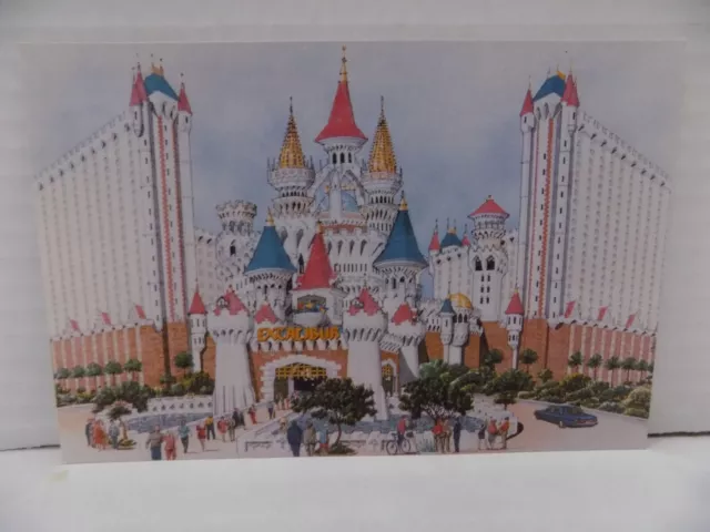 Excalibur Hotel Casino Promo Postcard Pre-Opening 1990 Drawing Las Vegas HTF NOS