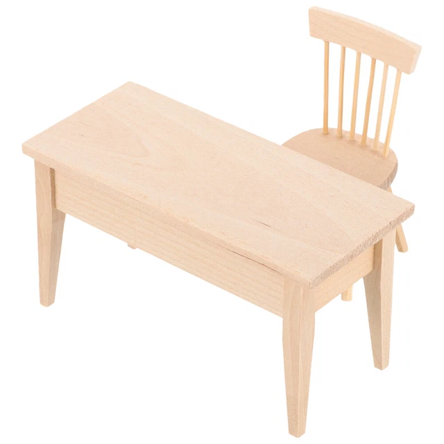 Adornos de muñeca mini mesa escolar mini casa decoración de madera