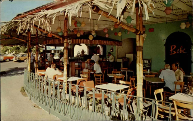 ST. THOMAS Virgin Islands The Carousel Bar Restaurant Color Postcard ~1960/70