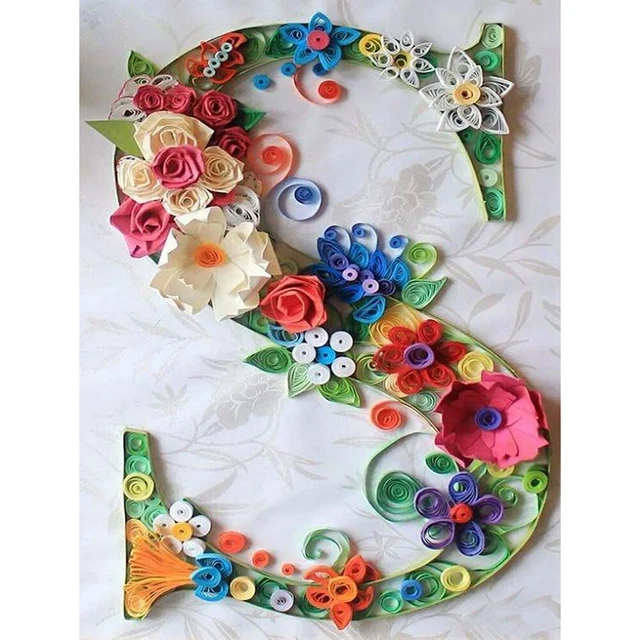 5D DIY Full Round Drill Diamond Painting Flower Letter Decor Handmade Art Craft
