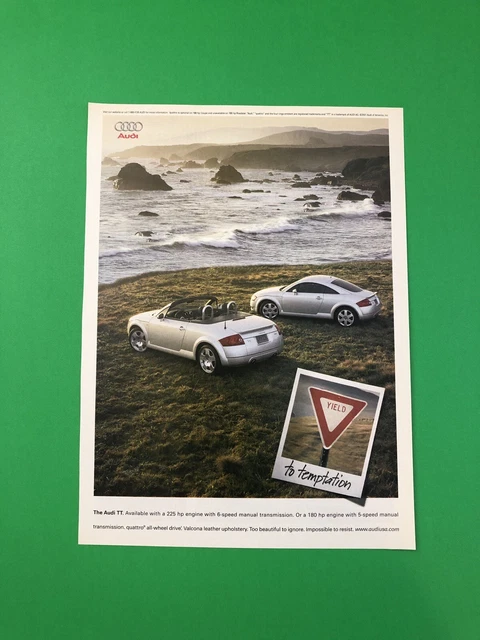 2001 2002 Audi Tt Vintage Original Print Ad Advertisement Printed