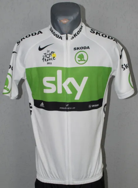 Team Sky Cycling Jersey Tour De France Road 2011 Full Zip Bike Mens Shirt Size L