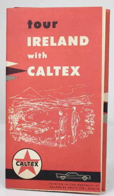 TOUR IRELAND with CALTEX OIL Gas Station - Vintage - Map