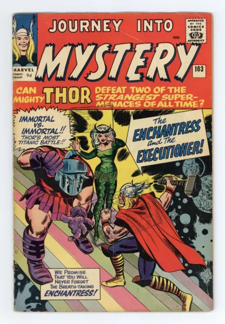 Thor Journey Into Mystery #103UK VG- 3.5 1964 1st app. Enchantress, Executioner