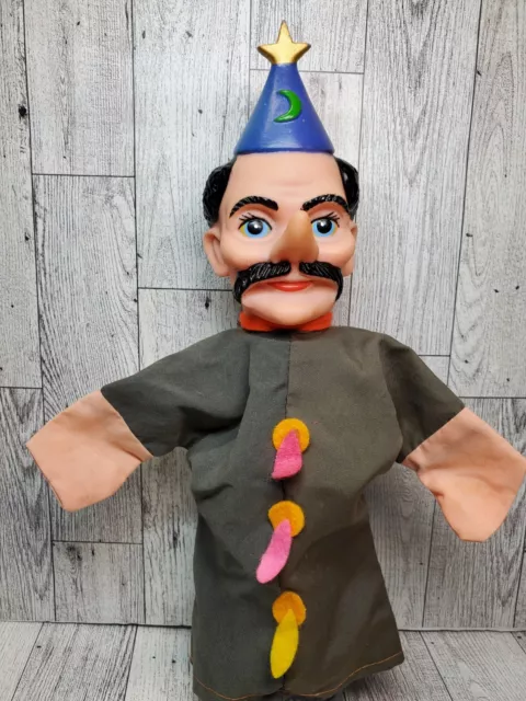 Vintage Rubber Head Cloth Body Magic Wizard Hand Puppet 60's 70's Mr. Rogers
