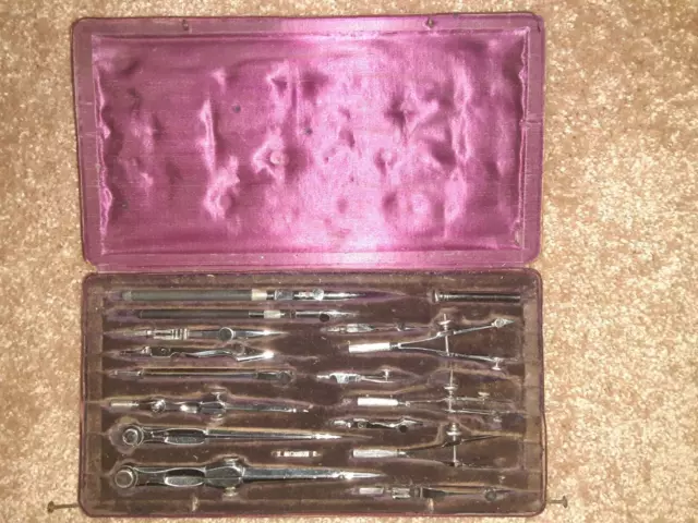 Rare case of drawing drafting instruments USSR fine powerful design. Готовальня