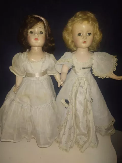 Lot Of 2 Hard Plastic 14in Dolls. MA I Believe. One Marked Made In USA