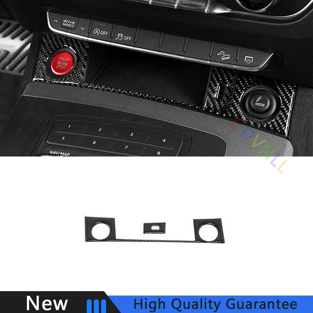 For Audi Q5 2018-2021 Real Carbon Fiber Middle Console Cigarette Lighter Trim 2*