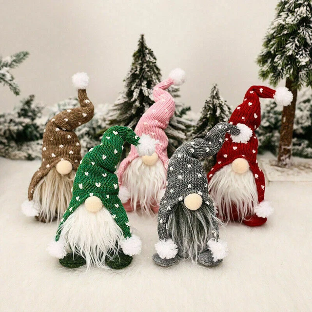 2X Weihnachten Figur Wichtel Figuren Zwerg Gnom Ornamente Geschenk Tisch Deko 3