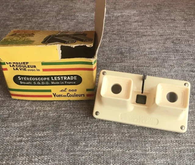 Stereoscopio Lestrade Vintage In Scatola Simplex Visore Originale Francia Anni '60