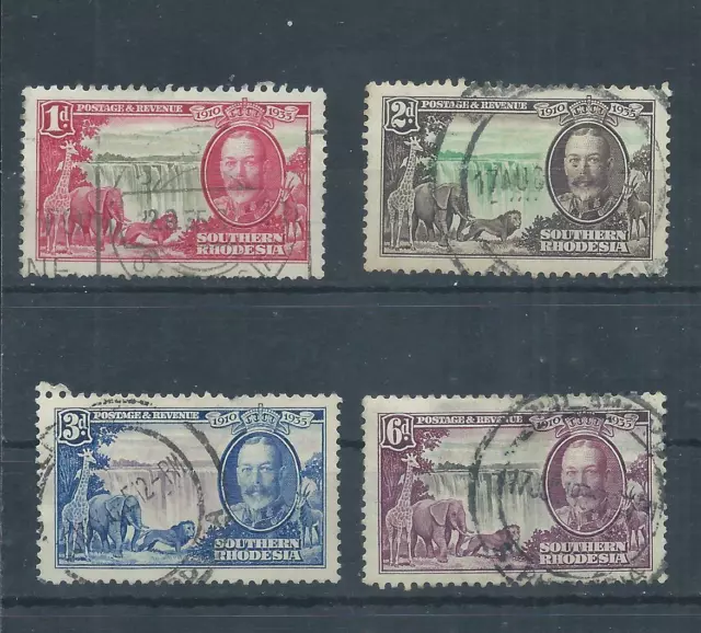 Southern Rhodesia stamps. 1935 GV Silver Jubilee used. SG  31 - 34  (P930)