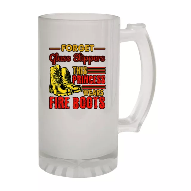 Forget Glass Slippers This Princess Wears Fire Boots Firefighter Beer Stein