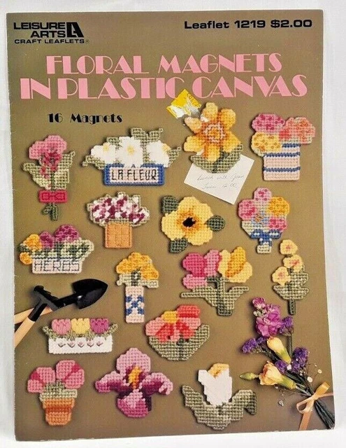 LA 1989 imanes florales en lona de plástico folleto de patrones 1219 16 diseños 6170