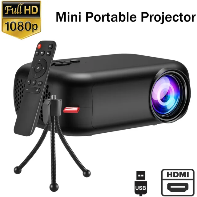 LED 1080P Mini Portable Projector Home Theater Cinema HDMI USB Pocket Party