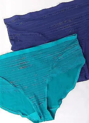 2-PACK KNICKER'S LACE Briefs Multipack Knickers Blue Green Ex Asda