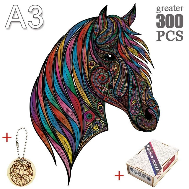 Horse Owl Wooden Jigsaw Puzzle Creative Toys Children Adults Educational Games